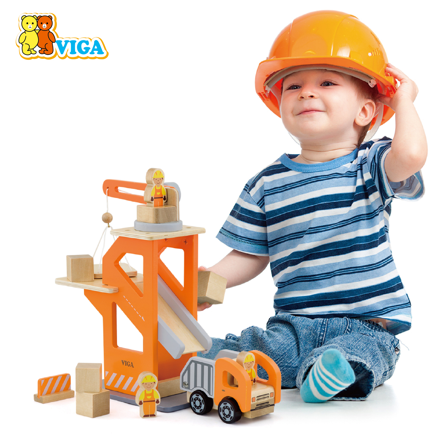 Детски кран с камион - детски играчки за момчета - Viga-bellamiestore