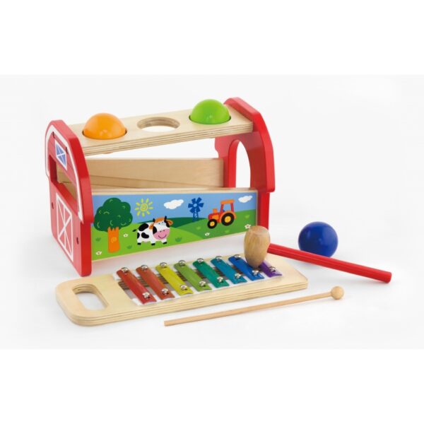 Детски ксилофон с чукче и топки от Viga toys - бебешка играчка - детски музикални инструменти - Bellamiestore