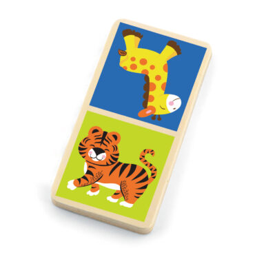 дървено домино с животните от Джунглата- дървени образователни играчки от Viga toys-bellamiestore