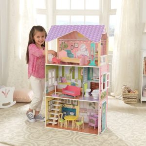 Красива дървена къща за кукли - Попи на Kidkraft- дървени ролеви играчки-bellamiestore