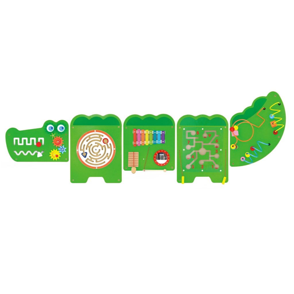 Дървена играчка за стена голяма - Крокодил-подходяща за детски градини и ясли от Viga toys-bellamiestore
