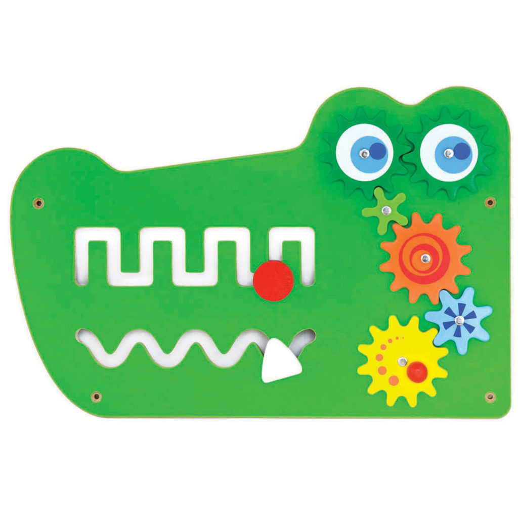 Дървена играчка за стена голяма - Крокодил-подходяща за детски градини и ясли от Viga toys(2)-bellamiestore