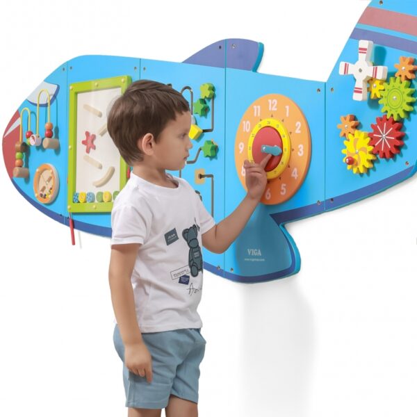 Дървена играчка за стена - Самолет от Viga toys- подходяща за детски градини и ясли(5)-bellamiestore