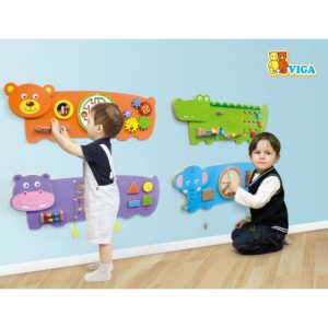 Дървена образователна играчка за стена - Крокодил- подходяща за детски градини и ясли от Viga toys(1)-bellamiestore