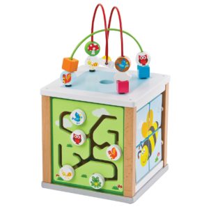 Детски дървен куб с образователни игри- дървена играчка от Lelin toys-bellamie
