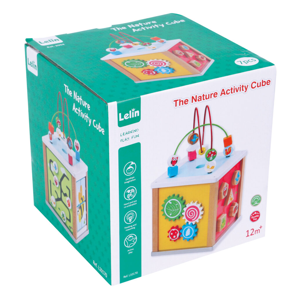 Детски дървен куб с образователни игри- дървена играчка от Lelin toys(1)-bellamie