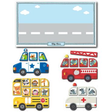 Автомобилите в града - образователна игра с магнити от Apli Kids - образователни играчки-bellamiestore