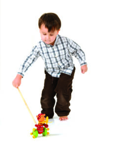 Дървена играчка за бутане - маймунка от Orange Tree Toys- бебешка играчка - Bellamie