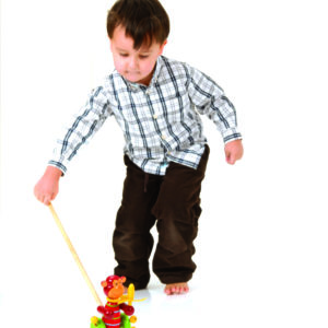 Дървена играчка за бутане - маймунка от Orange Tree Toys- бебешка играчка - Bellamie