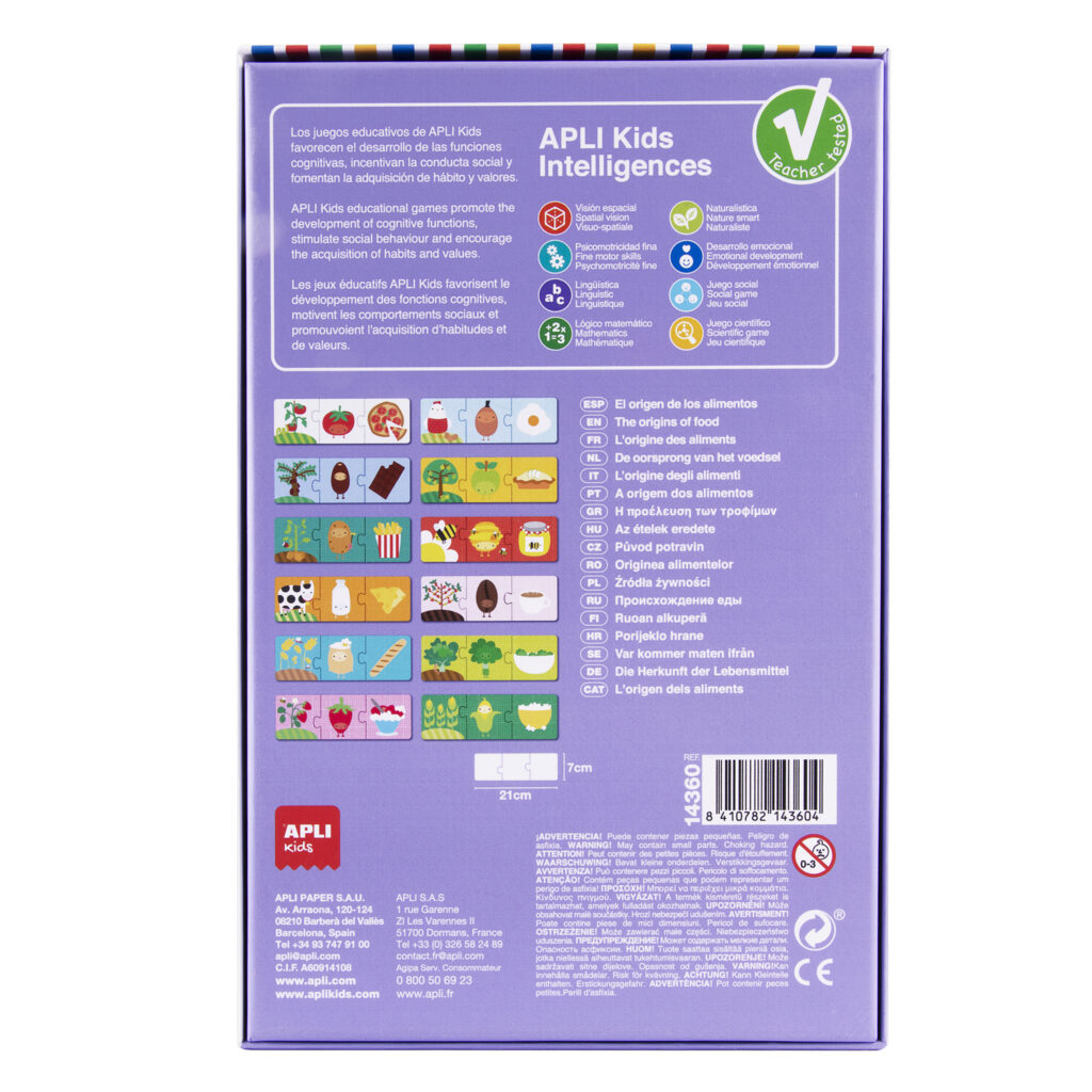 Детски образователен пъзел - Произход на храната от Apli kids-bellamiestore
