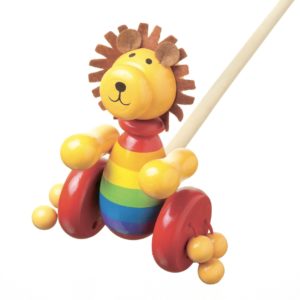 Играчка за бутане - Лъвче с грива Orange Tree Toys - дървени бебешки играчки - Bellamie
