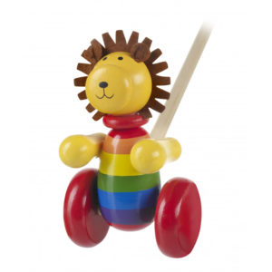 Играчка за бутане - Лъвче с грива Orange Tree Toys - дървени бебешки играчки-bellamiestore