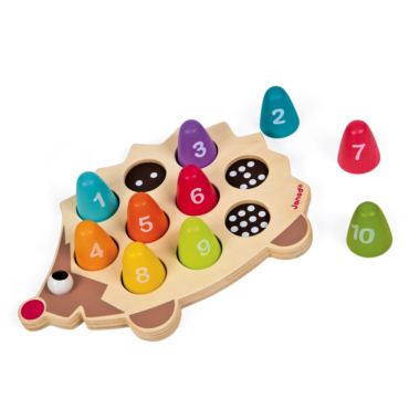Образователна играчка Аз се уча да броя с Таралеж- дървени играчки от Janod -bellamiestore