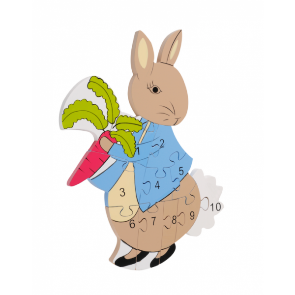 Дървен образователен пъзел с числа - Зайчето Питър от Orange Tree Toys - Bellamiestore