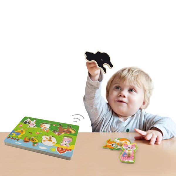 Интерактивен пъзел със звуци на животни от фермата – за деца над 18 месеца