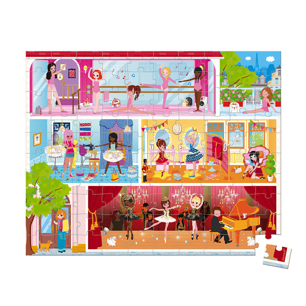 Детски пъзел в куфар - Танцова академия 100 части - детски играчки за момичета от Janod-bellamiestore