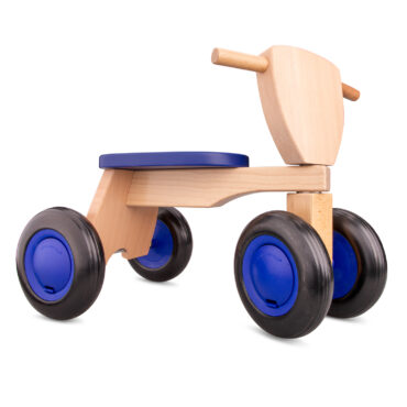 Детско дървено колело за бутане и баланс в синьо - бебешки играчки от New classic toys-bellamiestore