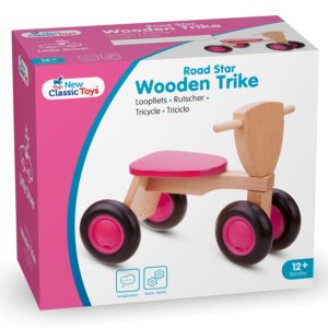 Детско дървено колело за бутане и баланс в розово - бебешки играчки от New classic toys-bellamiestore