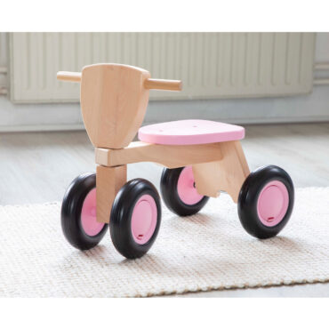 Детско дървено колело за бутане и баланс в розово - бебешки играчки от New classic toys-bellamiestore