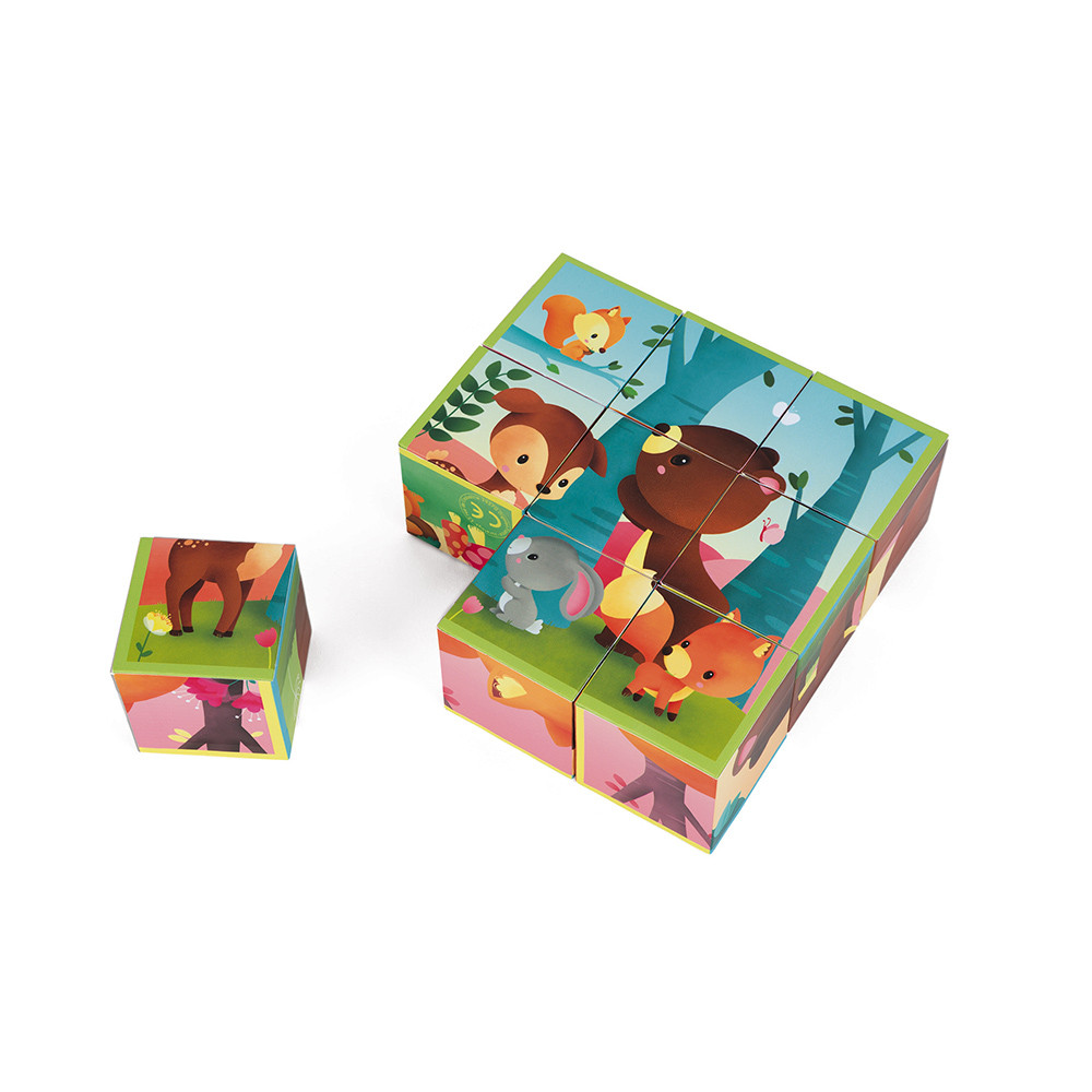 Детски пъзел от кубчета - Горските животни - Детски играчки от Janod-bellamiestore