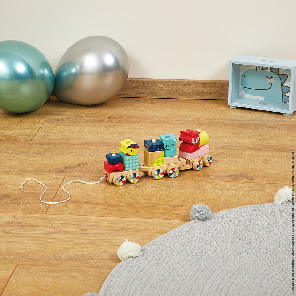 Детско дървено влакче-горски бебета животни от janod-бебешки играчки-bellamiestore