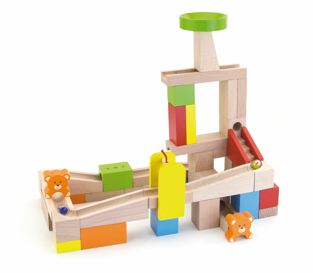 Дървена писта и конструктор с топчета от Viga toys - дървена играчка(1)-bellamiestore