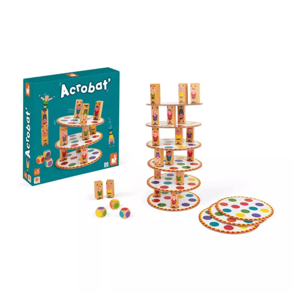 Настолна игра Акробат Janod дървена баланс игра за деца и семейни игри