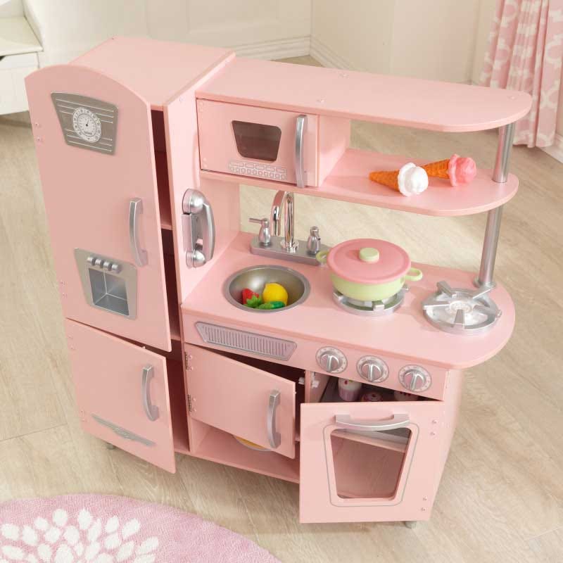 Винтидж детска дървена кухня в розово - детска играчка от Kidkraft(3)-bellamiestore