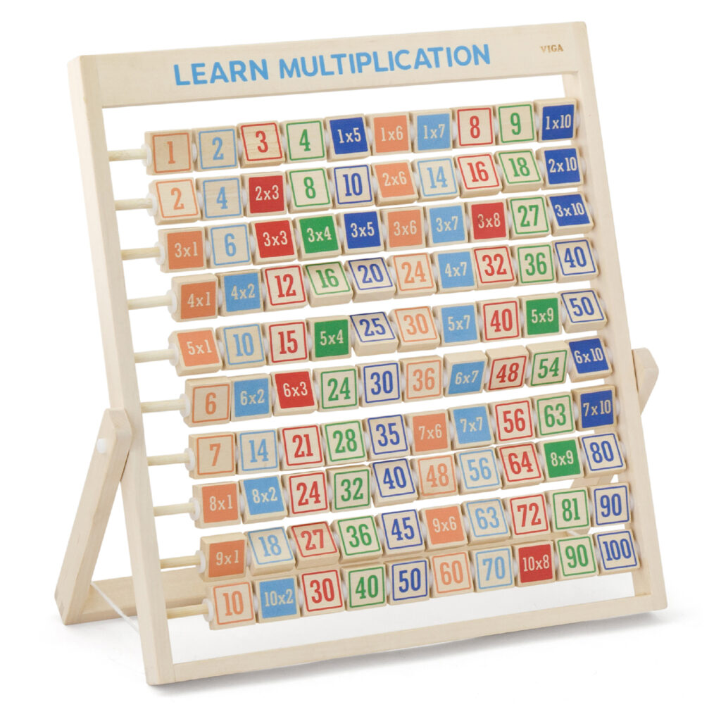Дървена таблица за умножение на стойка- образователна играчка от Viga toys-bellamiestore