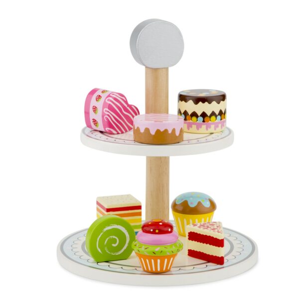 Дървен поднос с кексчета и сладкиши от New classic toys-bellamiestore