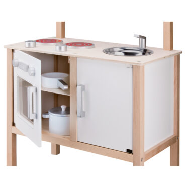 Дървена детска кухня за игра Класик бяла от New classic toys-bellamiestore