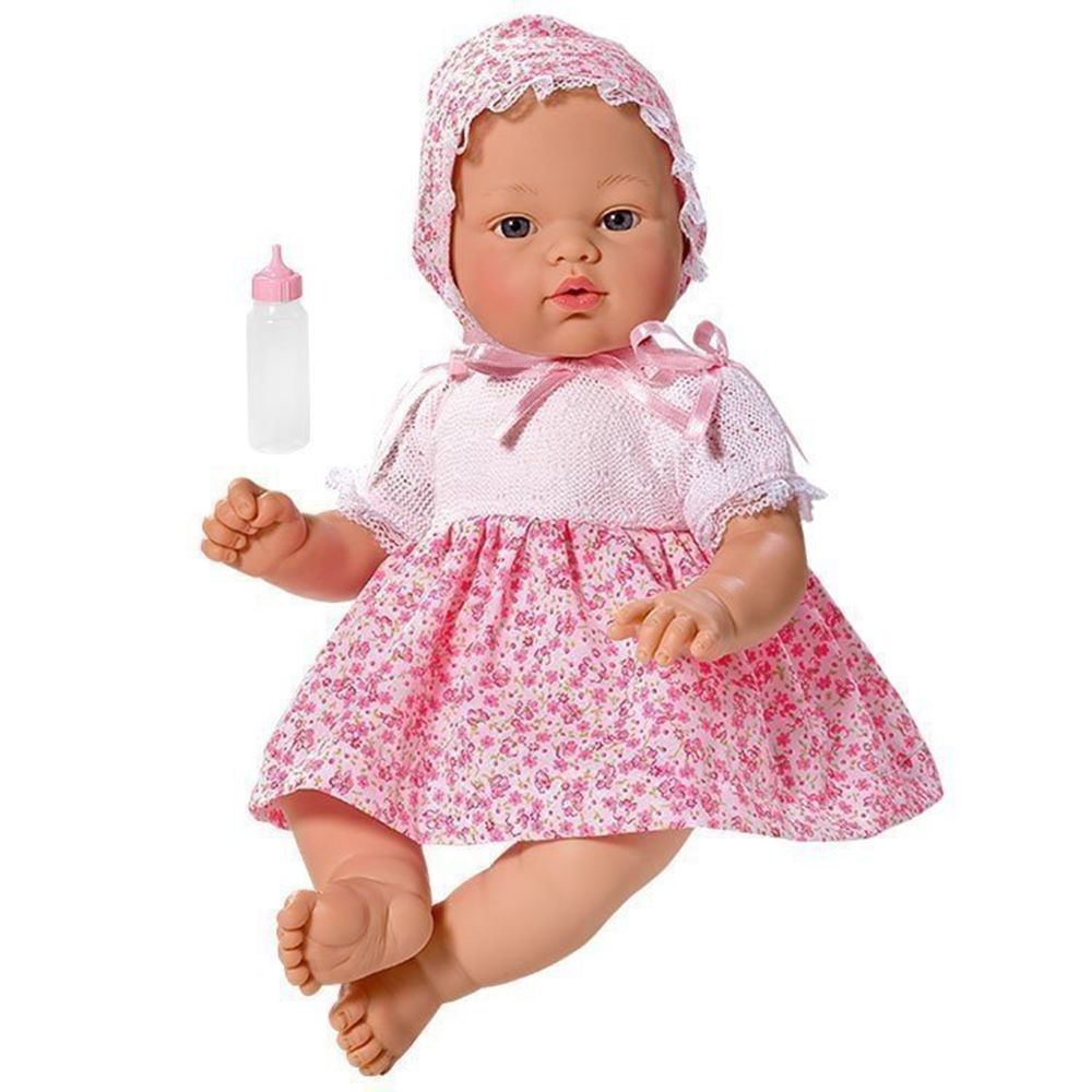 Asi кукла - бебе с розова рокля на цветя -bellamiestore