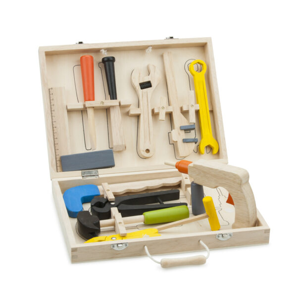 Куфар с детски инструменти - малък майстор 12 броя от New classic toys-bellamiestore