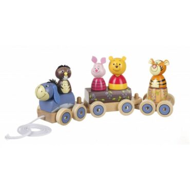Мечо Пух -детско дървено влакче за дърпане Disney - Orange tree toys-bellamiestore