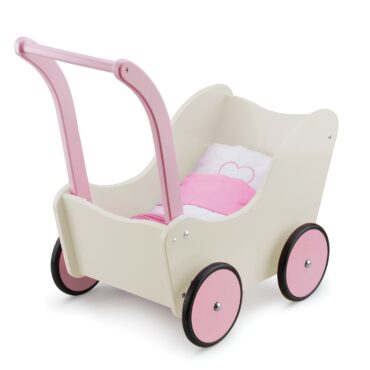 Детска количка за кукли с завивки в кремав цвят от New classic toys-bellamiestore