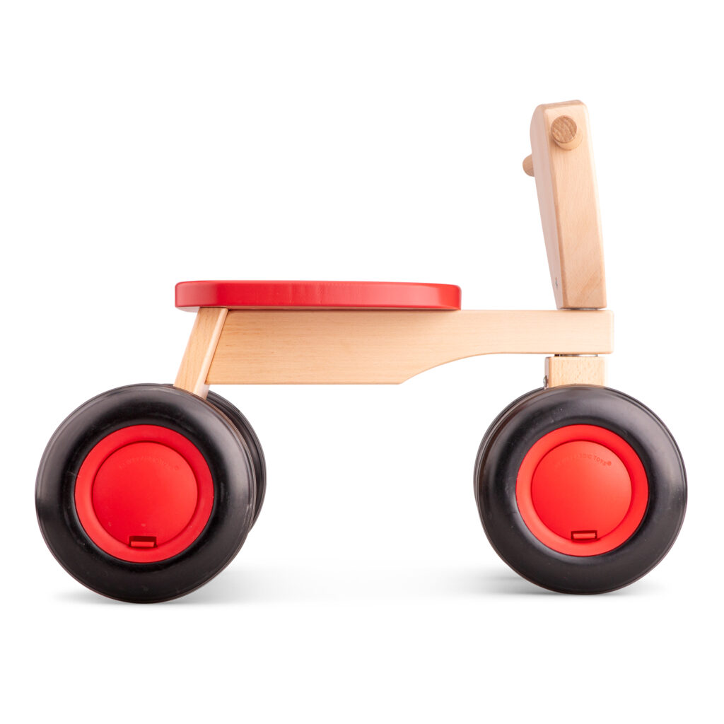 Детско колело за баланс от дърво в червено - New classic toys-bellamiestore