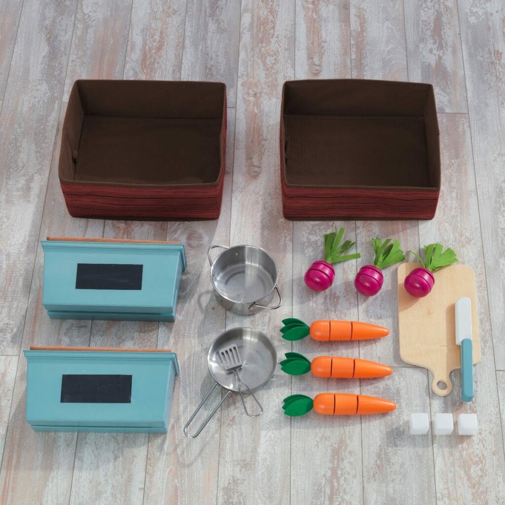 KidKraft детска дървена кухня с зеленчукова градина-bellamiestore