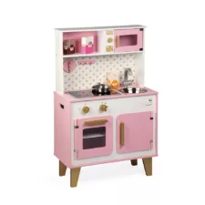 Детска дървена кухня Candy Chic от Janod с печка, шкафове и аксесоари