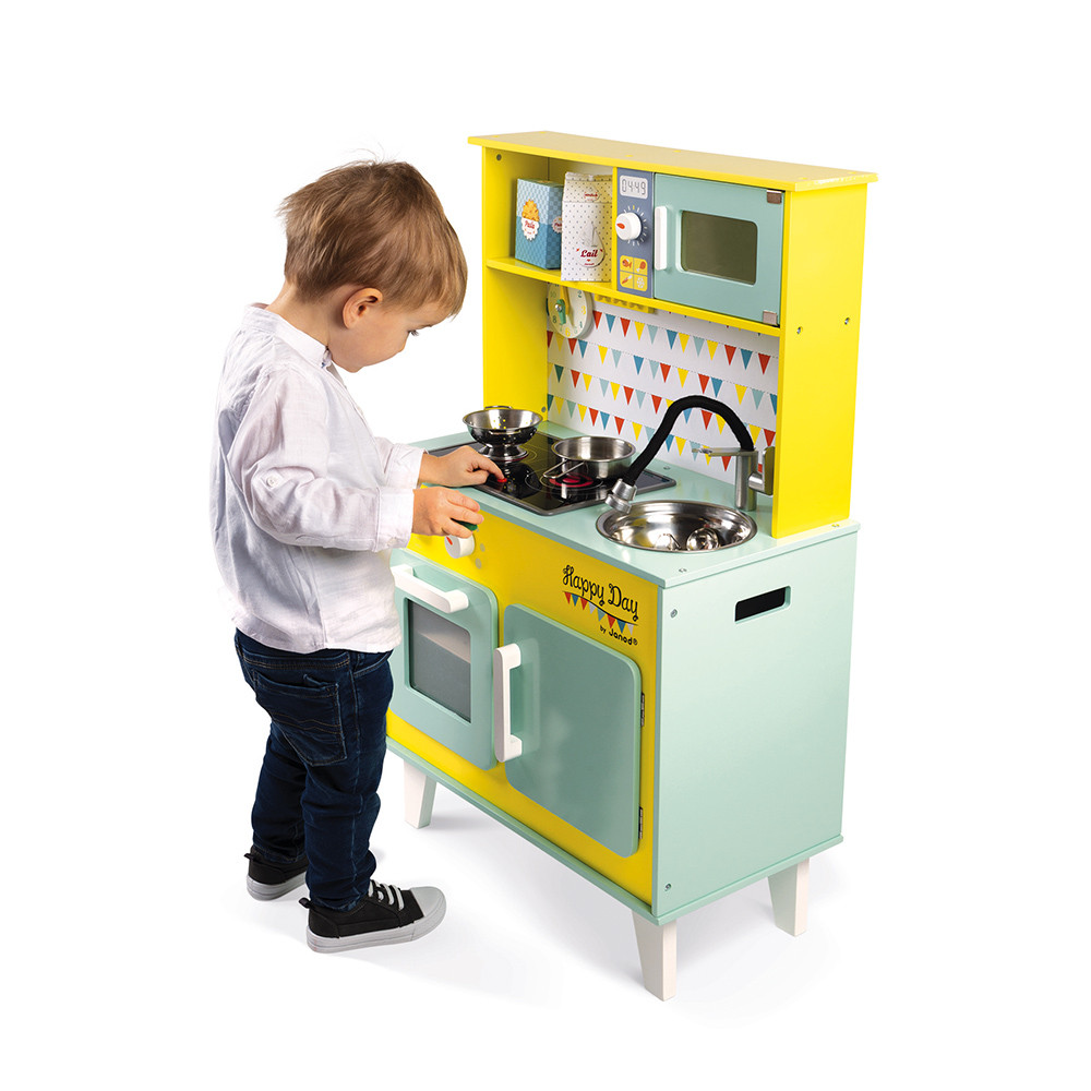 Детска дървена кухня за игра - Happy days от Janod - bellamiestore