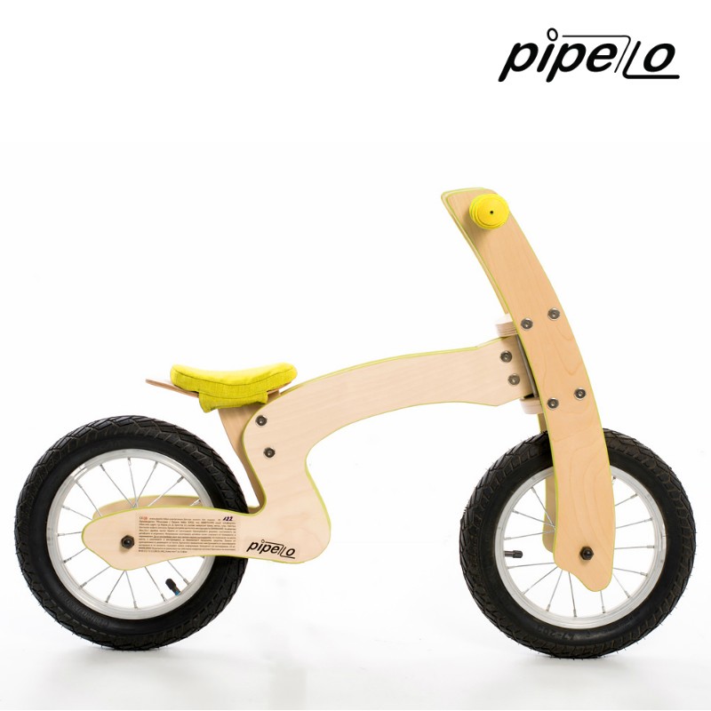 Pipelo - Дървено колело без педали - модел "Z" в жълто - Bellamiestore