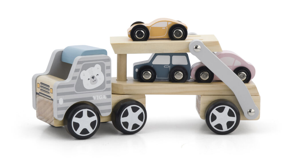 Дървен камион с три коли Polar Bear от Viga toys-bellamiestore