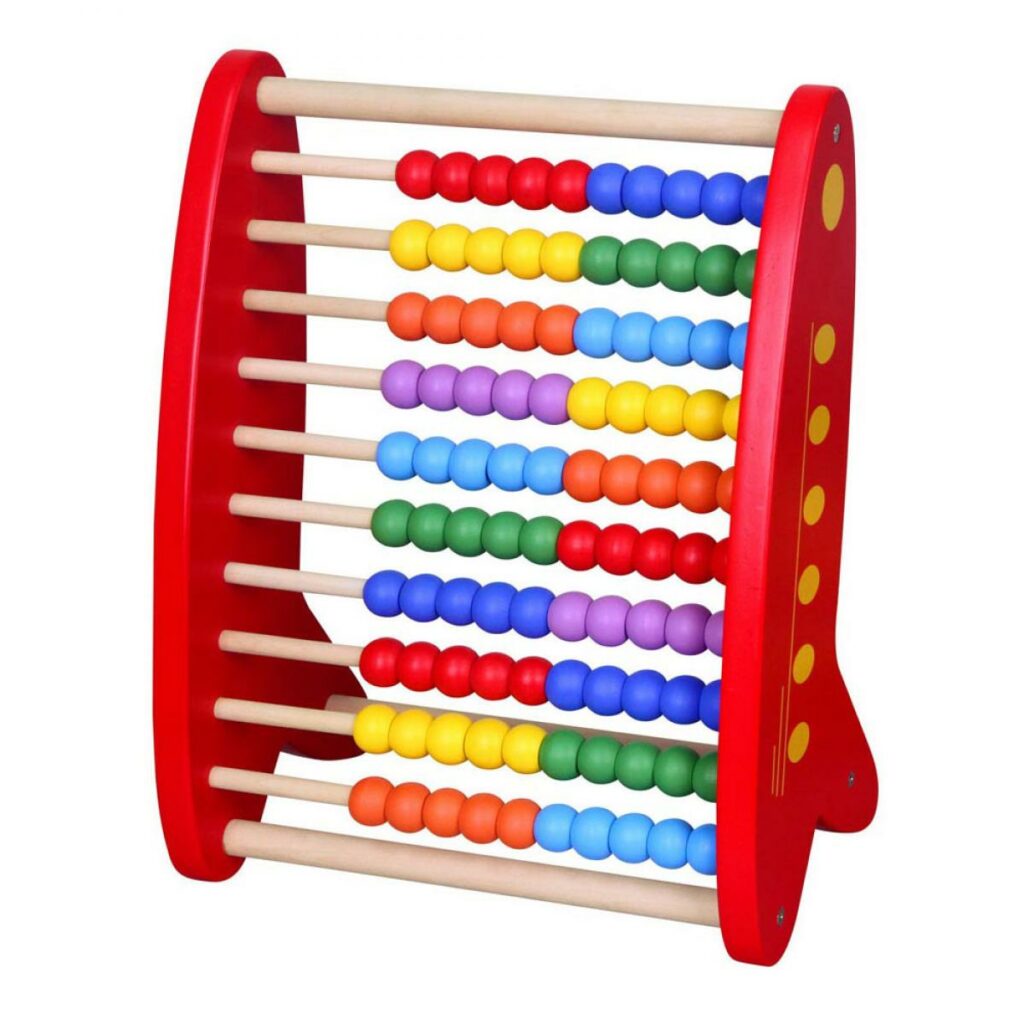 Червено дървено сметало от Viga toys- Wooden Abacus-bellamiestore