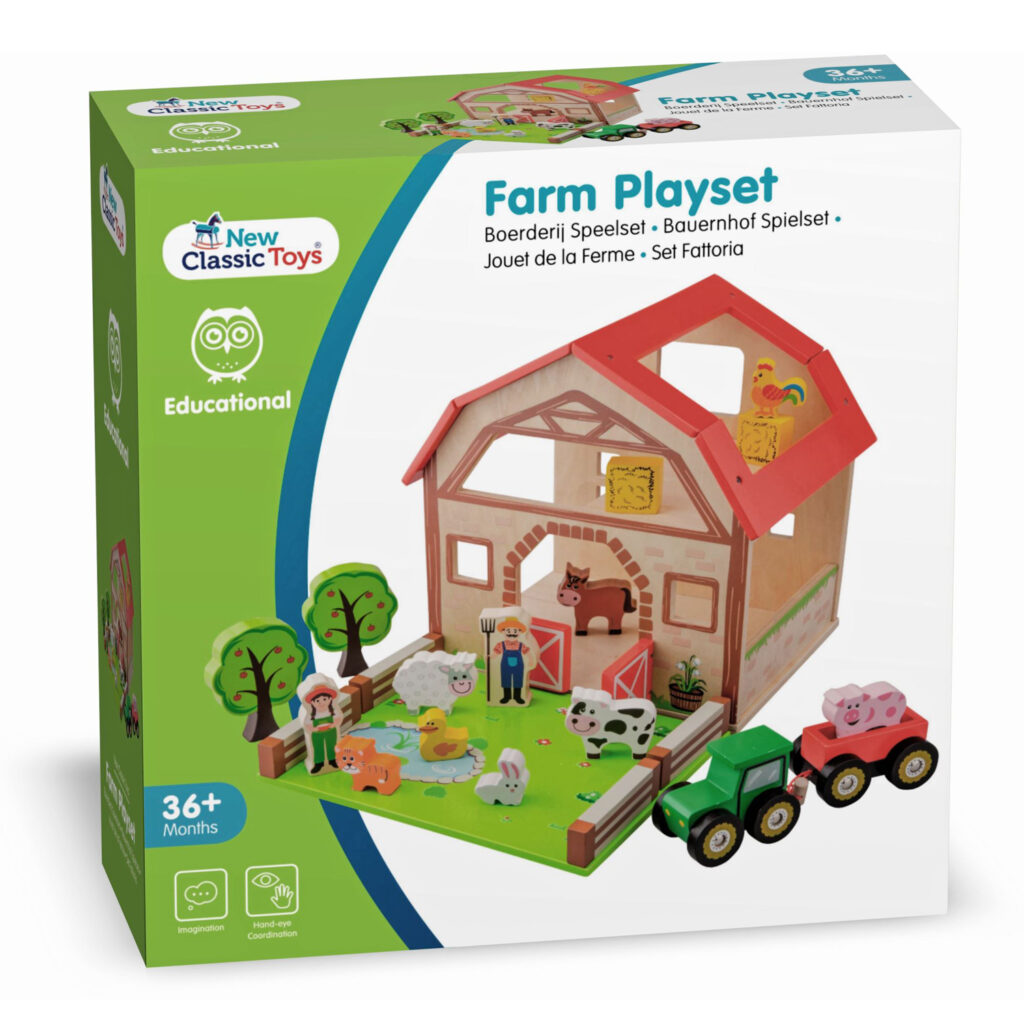 Дървена ферма с животни от New classic toys-bellamiestore