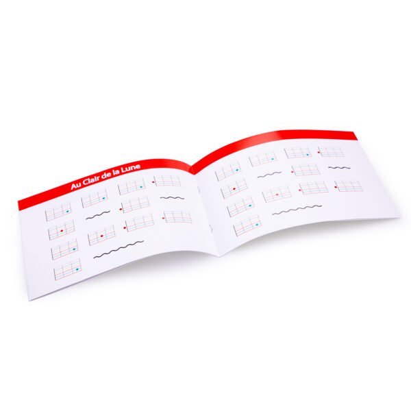 Книжка с ноти за класическа детска китара от дърво в бордо-bellamiestore