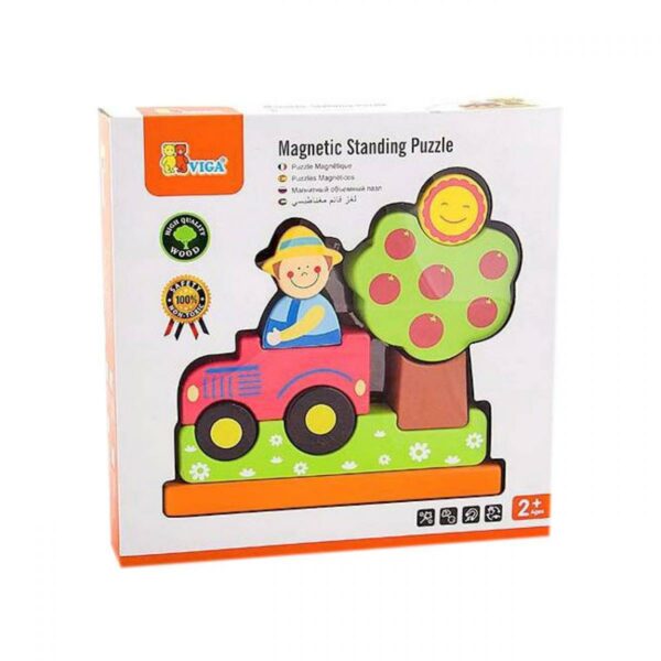 Viga toys дървен магнитен пъзел Фермер-bellamiestore