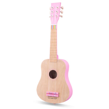 Детска дървена китара в розово от New classic toys-bellamiestore