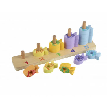 Дървена играчка за броене с рибки от orange tree toys-bellamiestore