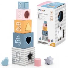 Дървени кубчета за подреждане и сортиране на форми от Viga toys-bellamiestore