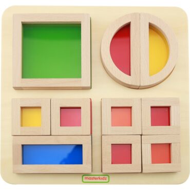 Дървена играчка с блокове за сортиране Дъга-bellamiestore