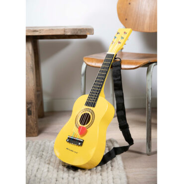 Дървена китара за деца жълта-bellamiestore